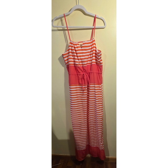 Romeo & Juliet Couture Dresses & Skirts - Romeo & Juliet Couture Coral White Striped Maxi Dress Medium Drawstring Waist